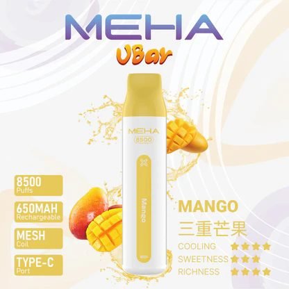 MEHA VBar魅嗨小白條 8500口 650mAh 穩定電力支持 Mesh 科技還原冰爽果香層次 3% 丁鹽配方 台灣現貨:圖片 8